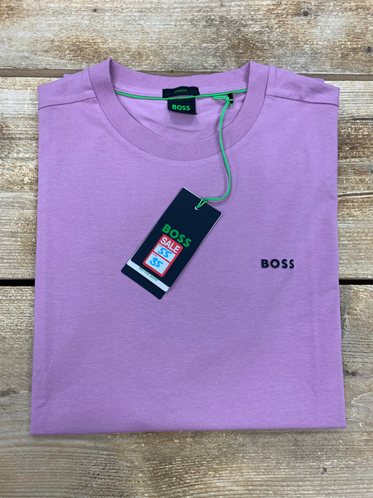 BOSS COTTON T-SHIRT WITH CONTRAST LOGO