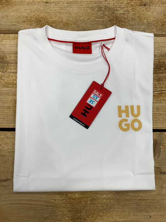 BOSS COTTON T-SHIRT WITH CONTRAST LOGO